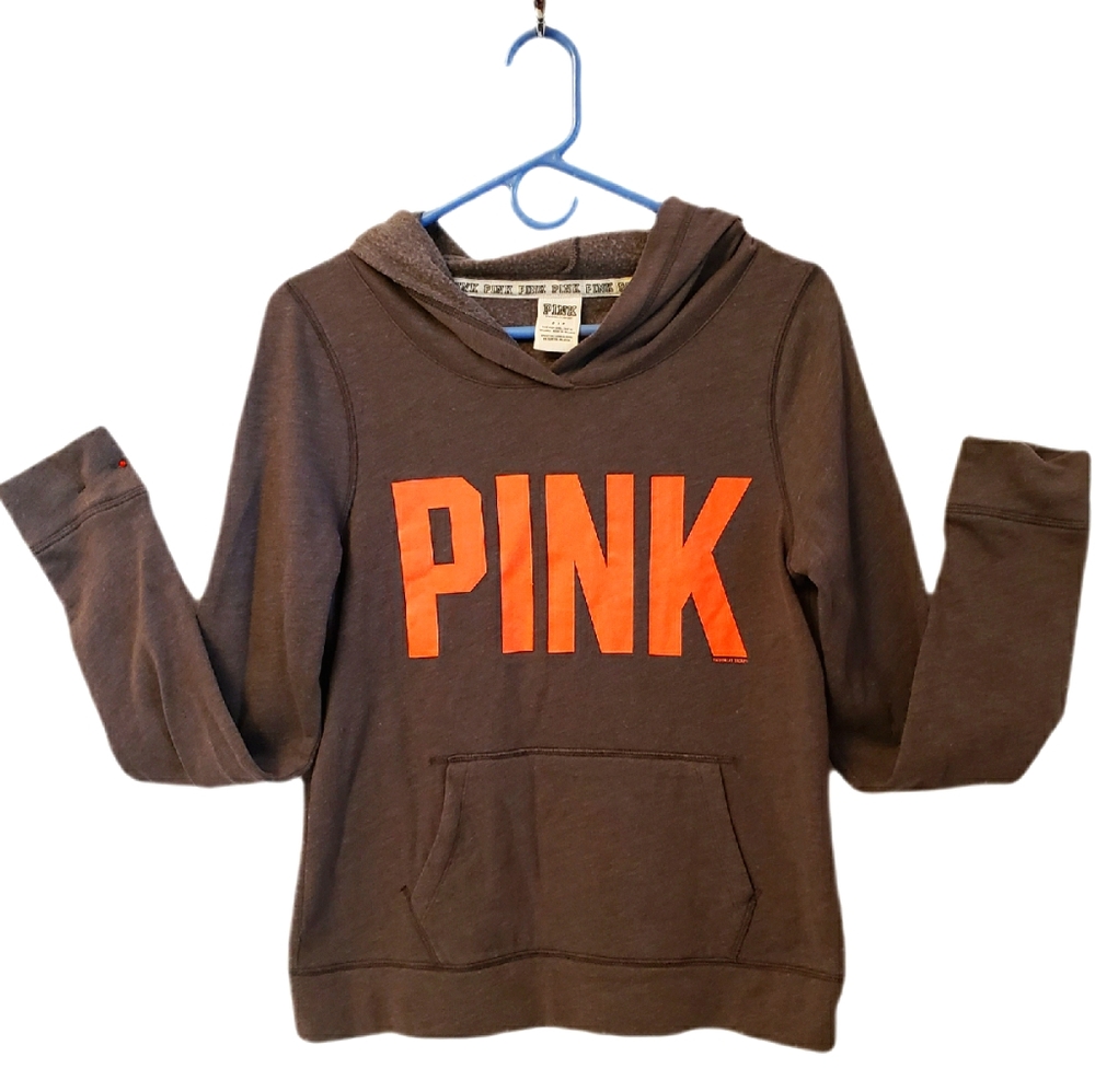 Pink Victotia's Secret Grey Hoodie Size Small